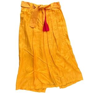 Vintage OIOI 100% Silk belted Midi Skirt